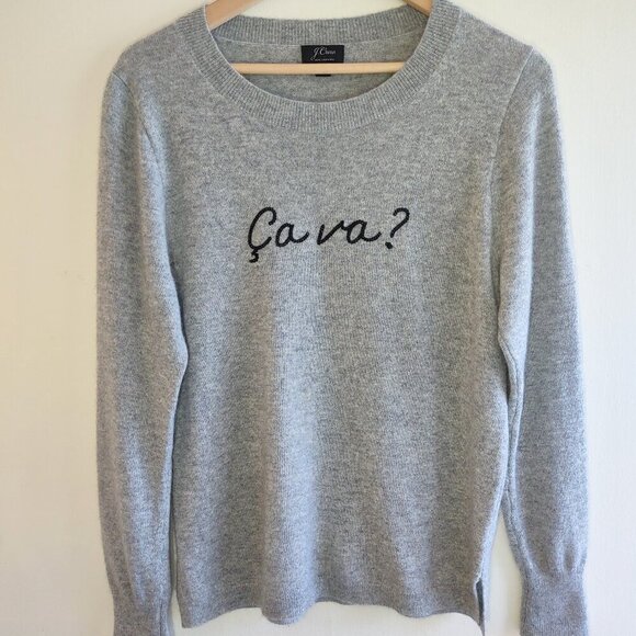 J Crew CA VA?  Cashmere Crewneck Sweater Women's Medium  City Chic Boho Casual - Picture 1 of 9
